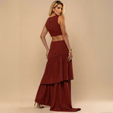 Vestido Longo de Festa Elegante Argola